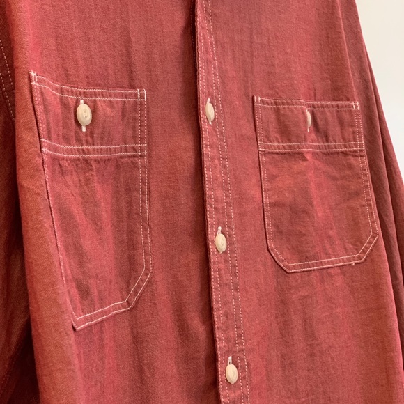 J.Crew Chambray Shirt Mens Color Heather Red - Picture 4 of 8